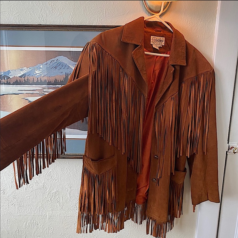 Cedars Suede Leather Fringe Jacket